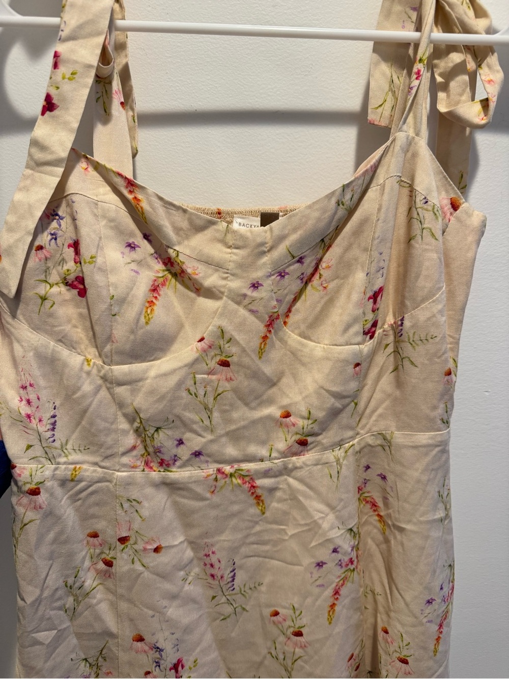 Backyard Roses Floral Tie-Shoulder Sundress NWOT - Picture 2 of 7